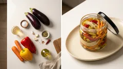 Melanzane sott’olio della signora Carmela: con peperoni e carote, croccanti e profumate